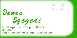 denes szegedi business card